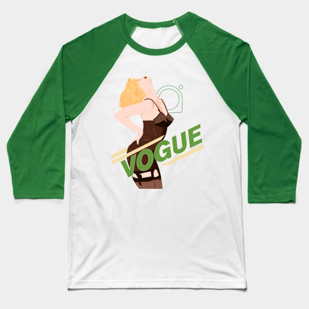 Our Lady of Vogue Baseball T-Shirt by Alonica, ink. 